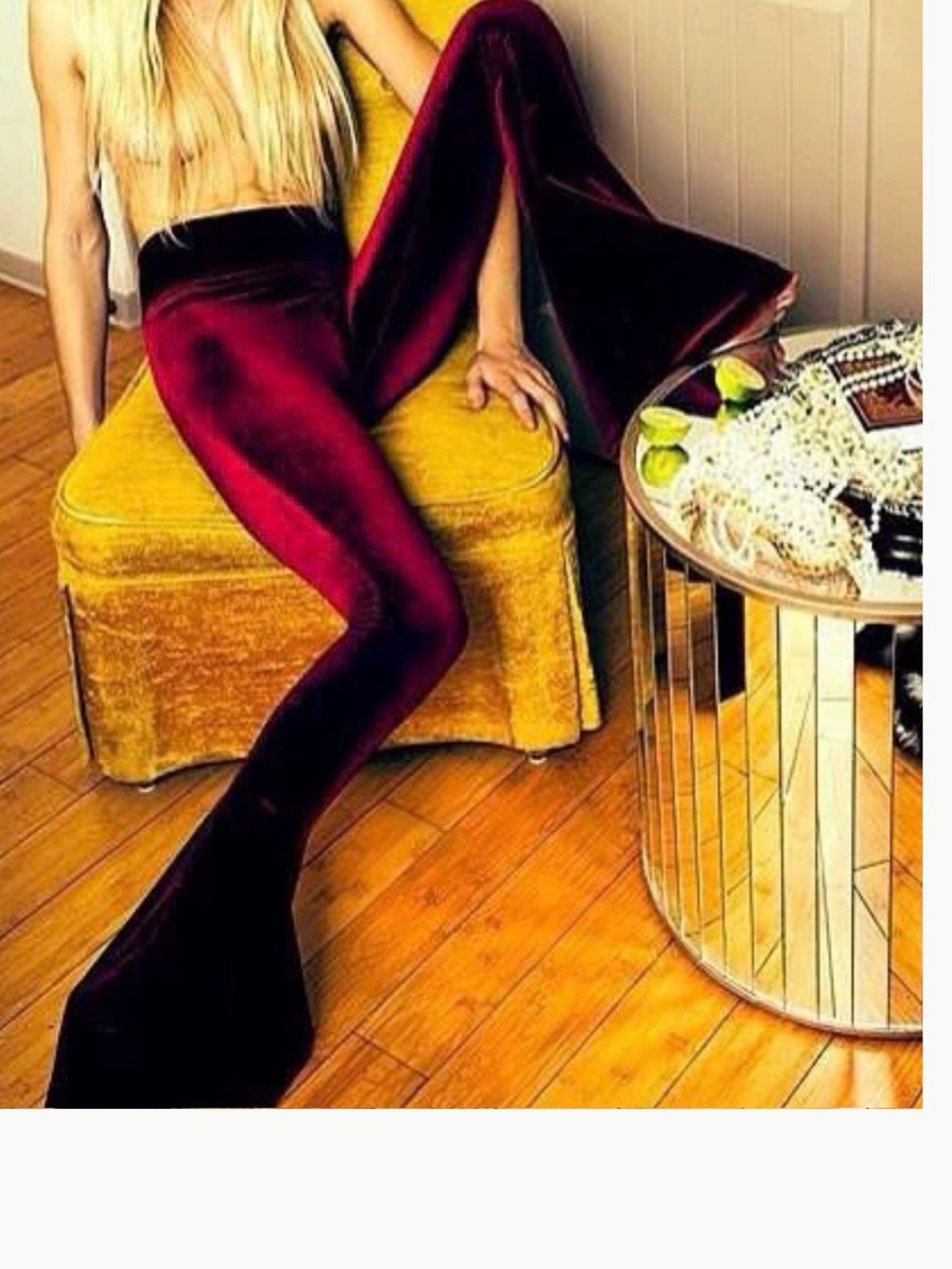 Deep Burgundy Velvet Flare Pants